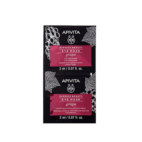 Apivita Eye Contour Mask in a sleek jar, designed to reduce puffiness and dark circles around the eyes.