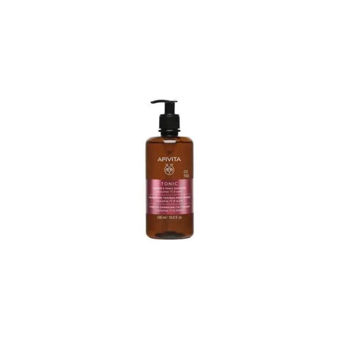 Apivita Women's Tonic Shampoo 500ml bottle with label, crafted by Jag Couture London - New York, featuring natural ingredients.
