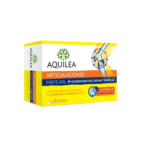Aquilea Articulations Forte-Dol 30 tablets by Jag Couture London New York, showing the bottle and label on a white background.