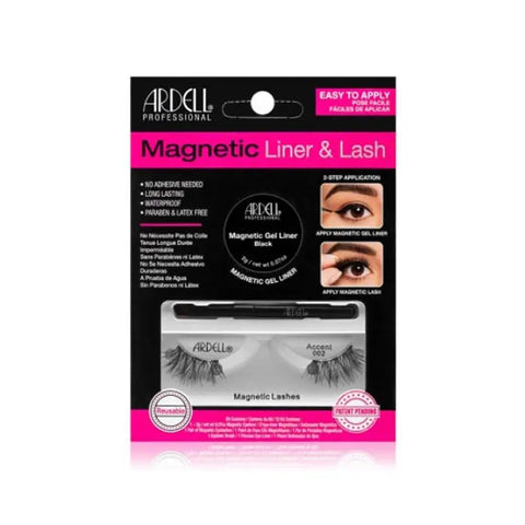 Ardell Magnetic Liner and Accent 002 false eyelashes by Jag Couture London and New York, featuring sleek magnetic eyelash design.