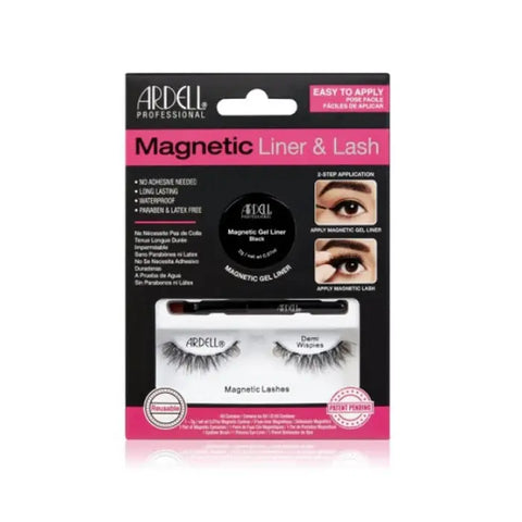 Ardell Magnetic Liner and Demi Wispies false eyelashes by Jag Couture London-New York, displayed on a neutral background.