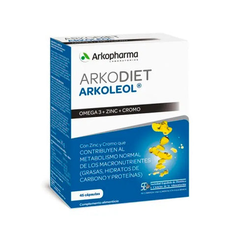 Arkopharma Arkoleol Metabolise Fat 45 capsules bottle with label, dietary supplement for fat metabolism by Jag Couture London New York