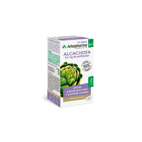 Arkopharma Artichoke 130 capsules supplement by Jag Couture London New York, showing the bottle with capsules inside.