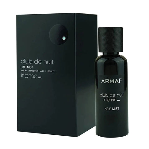 Armaf Club De Nuit Intense Hair Mist 55ml spray by Jag Couture London New York, featuring a sleek bottle with a spray nozzle.