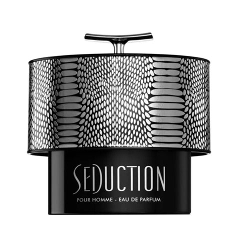 Armaf Seduction Pour Homme Eau De Parfum 100ml spray bottle, masculine fragrance with sleek packaging by Jag Couture London New York