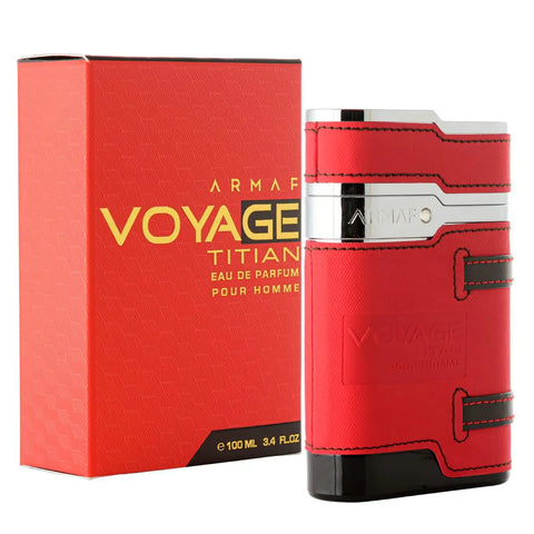 Armaf Voyage Titan Eau De Parfum for men in a 100ml bottle, with sleek design and masculine branding from Jag Couture London New York