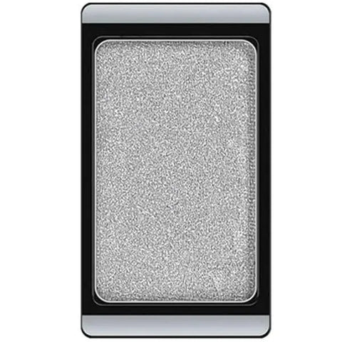 Artdeco Pearl Eyeshadow in 02 Pearly Anthracite with a shimmering dark gray shade, showcased in a sleek compact.