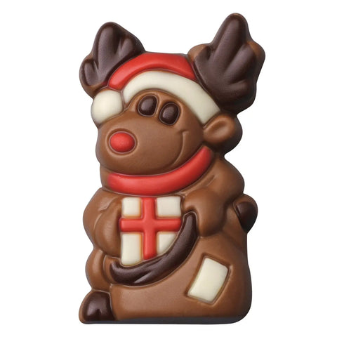 Assorted decorated solid chocolate Christmas figures, 54mm, approx 10g, by Jag Couture London New York.