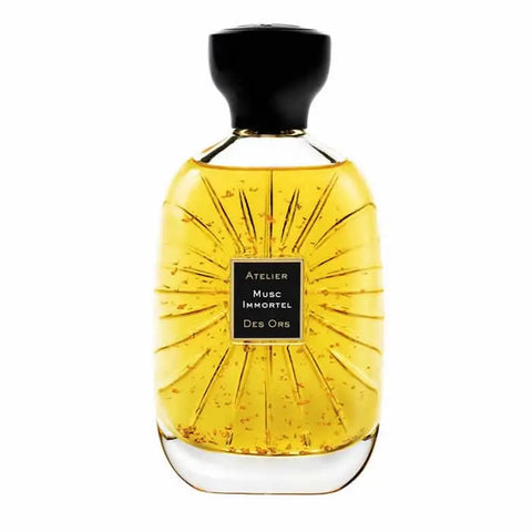 Atelier Des Ors Musc Immortel Eau De Parfum spray in 100ml bottle, featuring elegant glass packaging and floral musk scent.