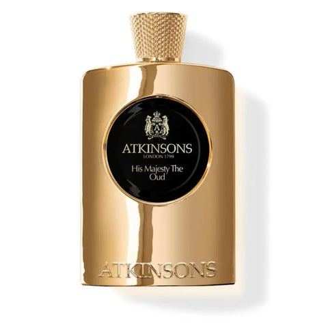 Atkinsons His Majesty The Oud Eau de Parfum spray 100ml, featuring luxurious oud fragrance in a sleek bottle.