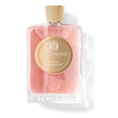 Atkinsons Rose In Wonderland Eau De Parfum spray 100ml, featuring floral rose scent in an elegant bottle from Jag Couture London.