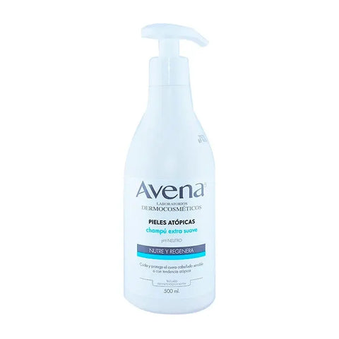 Avena Unipharma Atopic Skin Shampoo 500ml bottle with label, designed for sensitive, atopic skin by Jag Couture London New York.