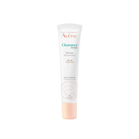 Avene Cleanance Women Cr Colour SPF 30 moisturizer in a 40ml tube, designed for skincare with sun protection.