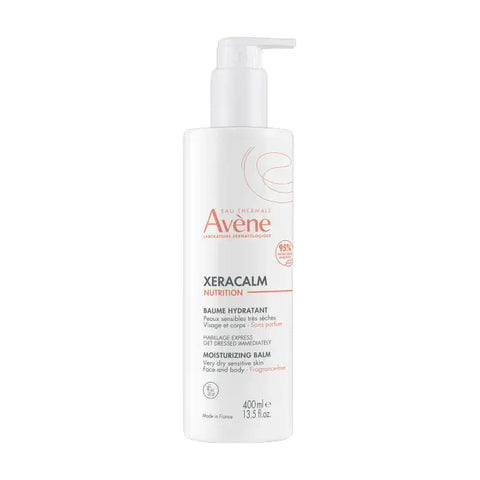 Avene Xeracalm Nutrition Moisturising Balm in a 400ml jar, designed for soothing and nourishing dry, sensitive skin.