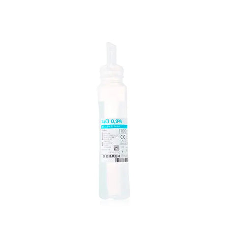 B. Braun physiological saline solution 100L in a large container, used for medical or clinical applications.