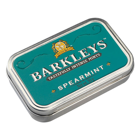 Jag Couture London New York Barkleys classic spearmints in a luxury tin, showing the colorful mint candies and elegant packaging.