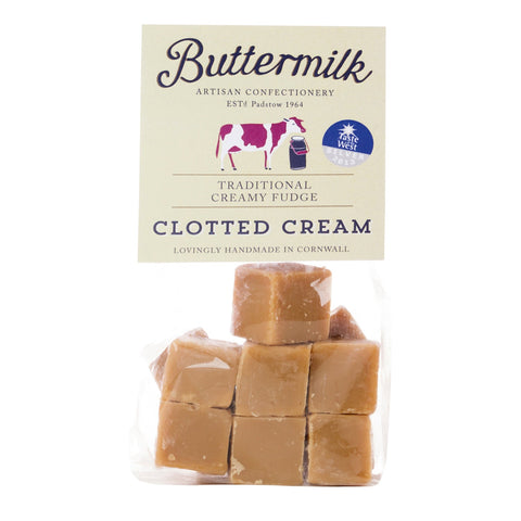Buttermilk smooth clotted cream fudge in grab bag by Jag Couture London - New York, showing creamy, textured fudge pieces.