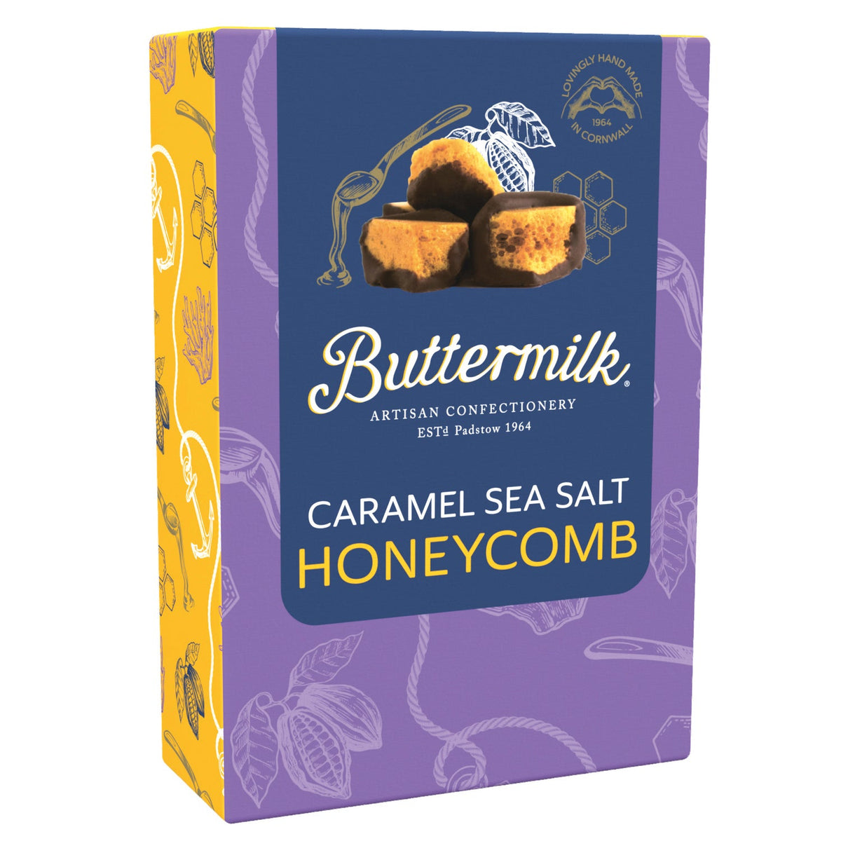 Buttermilk dark chocolate covered caramel sea salt honeycomb in sharing box