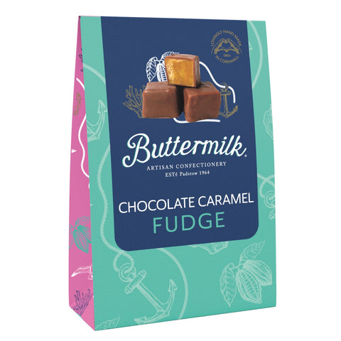 Buttermilk milk chocolate-covered caramel sea salt fudge in a sharing box from Jag Couture London - New York.
