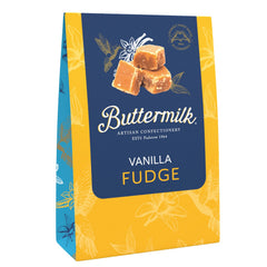 Buttermilk crumbly vanilla salt fudge in sharing box