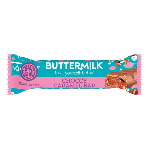 Buttermilk plant-based chocolate segment bar with caramel center by Jag Couture London New York, showcasing the layered treat.