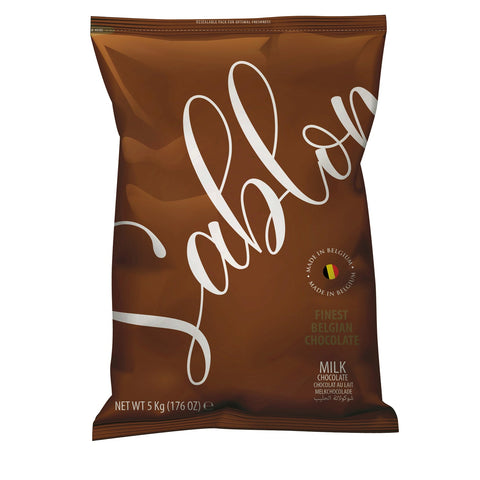 Jag Couture London milk chocolate Sablon 35% in a bag, VAT free, with smooth, creamy texture and elegant packaging.