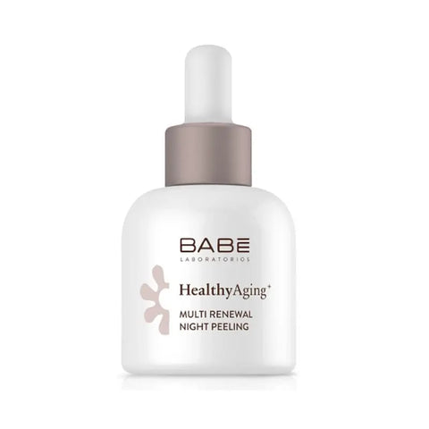 Jag Couture London New York Babe HealthyAging+ Multi Renewal Night Peeling 30ml bottle with sleek packaging and product label.