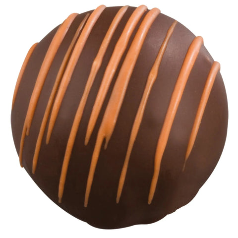 Balder dark chocolate with orange-flavored dark ganache from Jag Couture London, 15.3g, shown in elegant packaging.