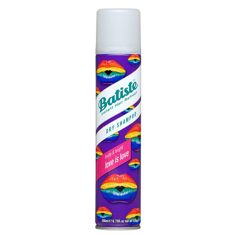Batiste Love Is Love dry shampoo in 200ml spray bottle, from Jag Couture London New York, for refreshed, oil-free hair.