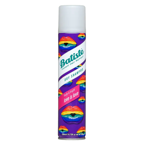 Batiste Love Is Love dry shampoo in 200ml spray bottle, from Jag Couture London New York, for refreshing hair and adding volume.