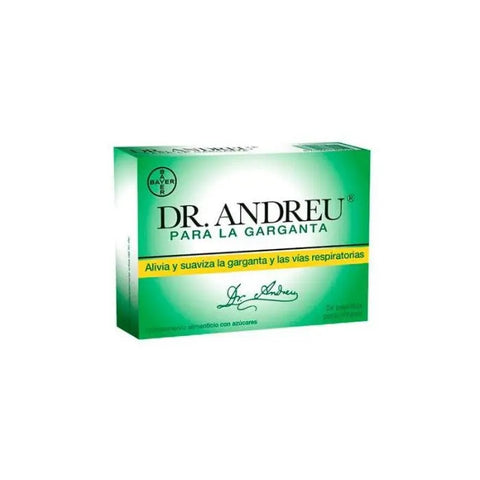 Bayer Dr. Andreu Throat Lozenges by Jag Couture London - New York, 24 lozenges in a blister pack for sore throat relief.