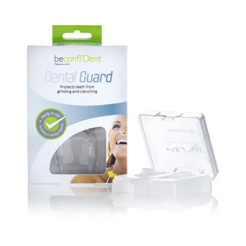 Beconfident dental guard by Jag Couture London New York, transparent mouthguard for teeth protection and grinding prevention.