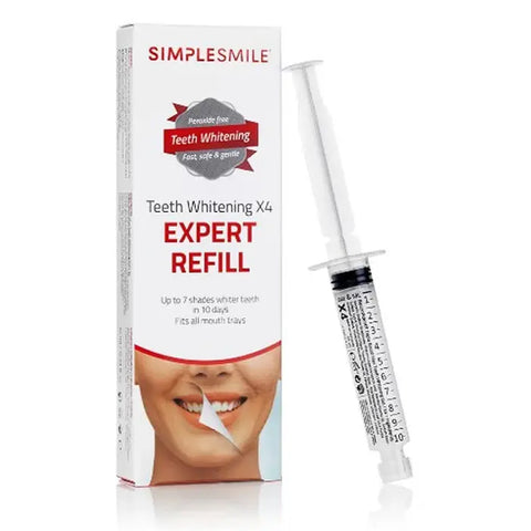 Beconfident Simplesmile teeth whitening expert refill bottle in 10ml with branding from Jag Couture London New York.