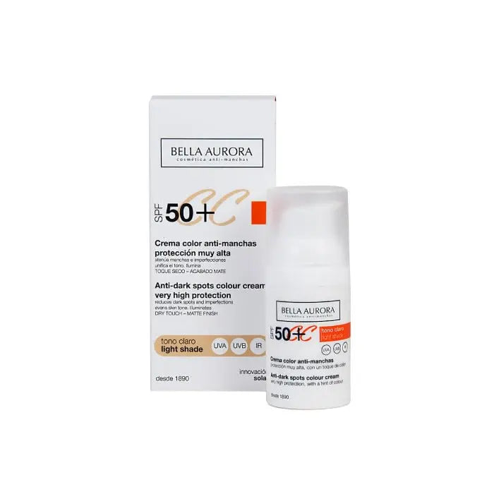 Bella Aurora CC Anti-Spot Cream Spf50 Light Tone 30ml Jag Couture London - New York
