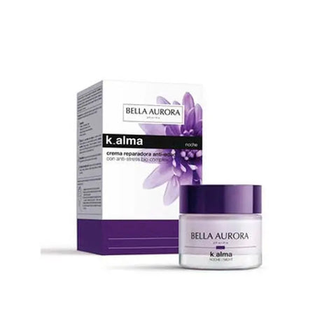 Bella Aurora K-Alma Night Cream in 50ml jar, featuring luxurious skincare packaging from Jag Couture London New York.