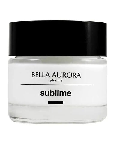 Jar of Bella Aurora Sublime Night Anti-Aging Cream by Jag Couture London New York, with smooth cream inside and elegant packaging.