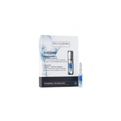 Set of 10 Bella Aurora Sublime single-dose ampoules by Jag Couture London featuring 2ml glass vials for skincare treatment.
