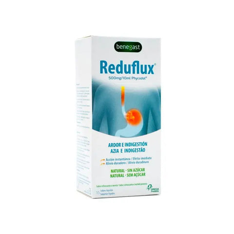 Benegast Reduflux liquid in 15 sachets, featuring the product packaging from Jag Couture London New York.