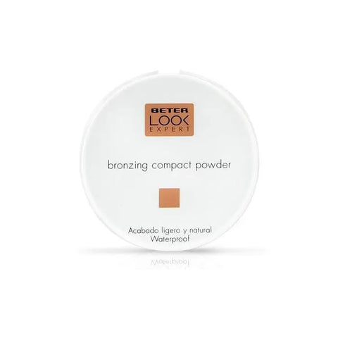 Jag Couture London New York Beter Look Expert Compact Sun Powder 1U, showing the sleek, round compact with sun powder inside.