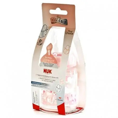 Biberon First Choice Rosa Silicona 1 M 150ml Nuk Jag Couture London - New York