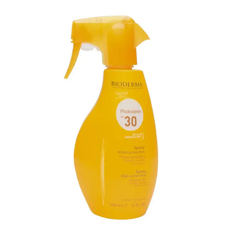 Bioderma Photoderm Family Spray SPF30 400ml, a sunscreen spray bottle with a blue cap and white label.