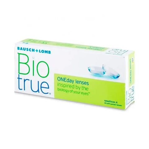 Biotrue ONEday contact lenses in a 30-pack, designed for comfortable daily wear, by Jag Couture London New York.