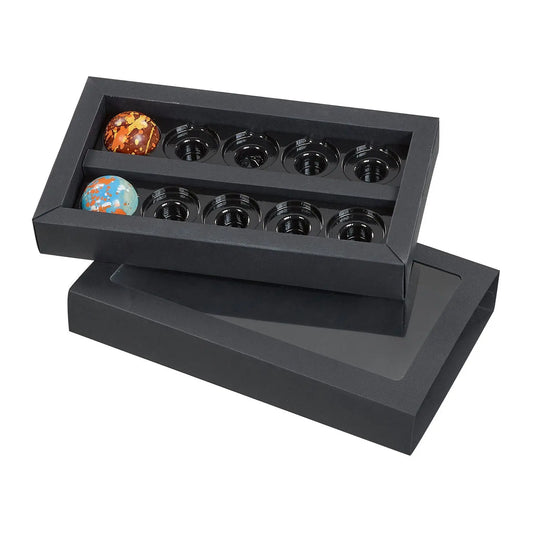 Black buffer box with 10 vac tray and sleeve for the Visser Picasso range Jag Couture London - New York