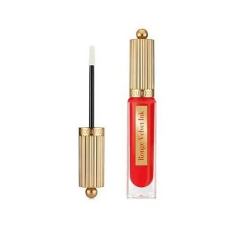 Bourjois Rouge Velvet Ink 08 Coquelic'Hot liquid lipstick in 3.5ml tube, with vibrant red shade and sleek packaging.