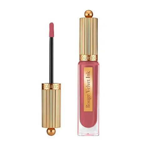 Bourjois Rouge Velvet Ink 24 liquid lipstick in 3.5ml tube, displayed with sleek packaging by Jag Couture London New York