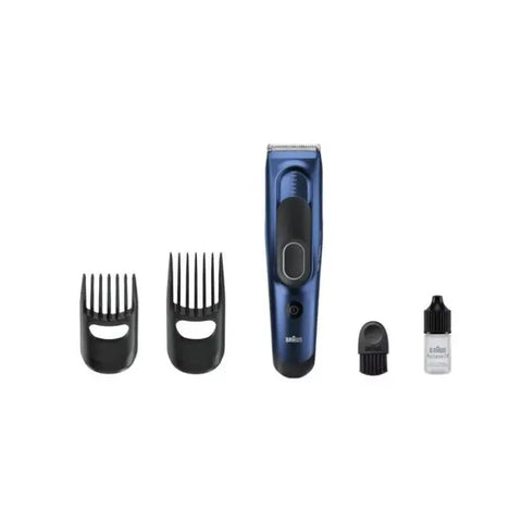 Braun hair cutter with sleek design, from Jag Couture London - New York, featuring adjustable blades and ergonomic handle.