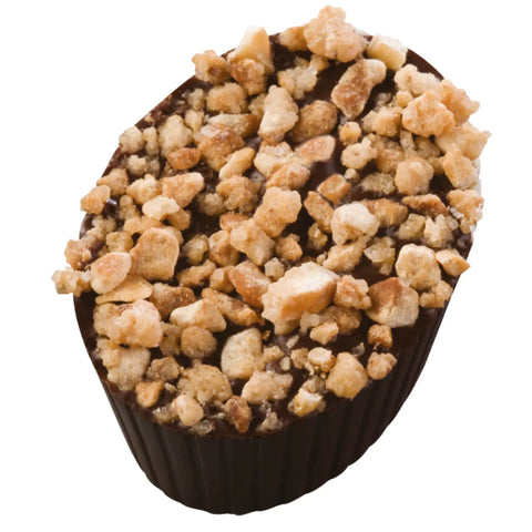 Brazilia dark caramel with toasted nuts, 16.6g Jag Couture London New York chocolate piece with textured caramel and nut toppings
