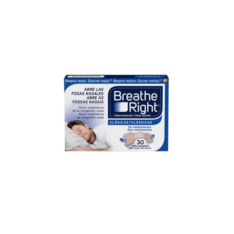 Large Breathe Right nasal strips by Jag Couture London and New York, 30 units, showing the strips in a clear, organized package.