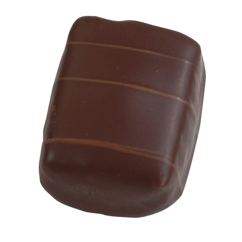 Jag Couture London marzipan in dark chocolate, 17.2g, displayed in a close-up view highlighting the rich chocolate coating and marzipan inside.