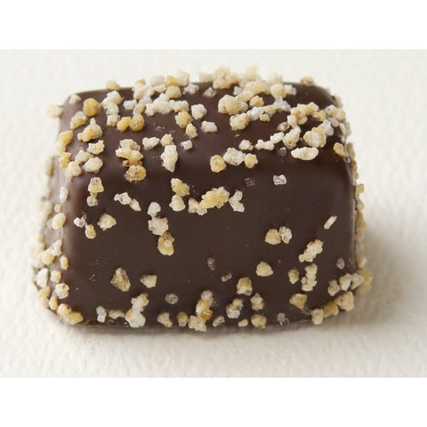 Marzipan Hazelnut from Jag Couture London, dark chocolate-covered marzipan with chopped nut topping, 14.6g.